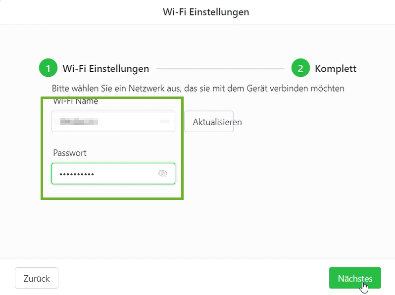 Geben Sie Ihre Log-in Daten ein.