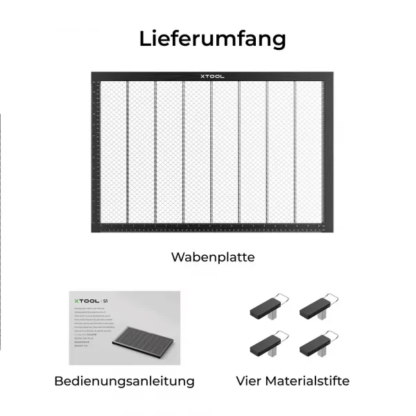 Das ist alles beim Lieferumfang für Ihre S1 Wabenplatte enthalten.