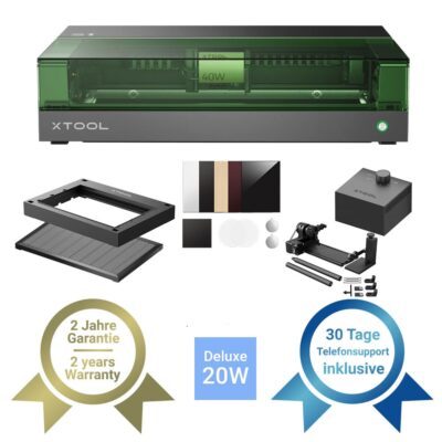 xTool S1 20W Diodenlaser im umfangreichen Deluxe Bundle in schwarz