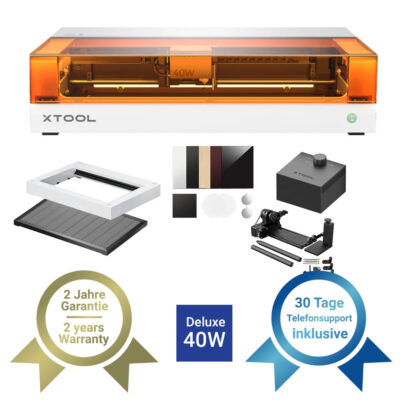 xTool S1 40W Diodenlaser im umfangreichen Deluxe Bundle in weiss