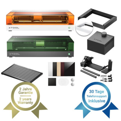 xTool S1 Diodenlaser im umfangreichen Deluxe Bundle in schwarz/weiss