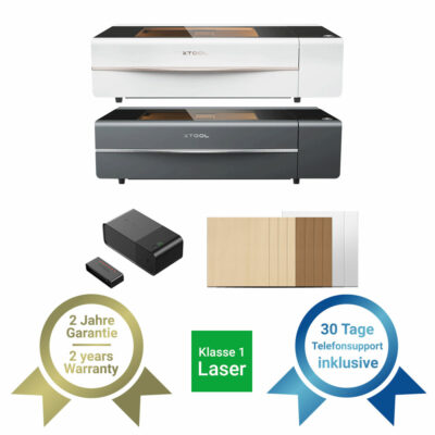 xTool P2S CO2-Laser LK1 in Schwarz/Weiss - Produktbild
