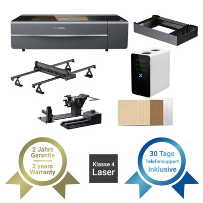 xTool P2S 55W CO2-Laser im praktischen ALl in One Bundle, in schwarz