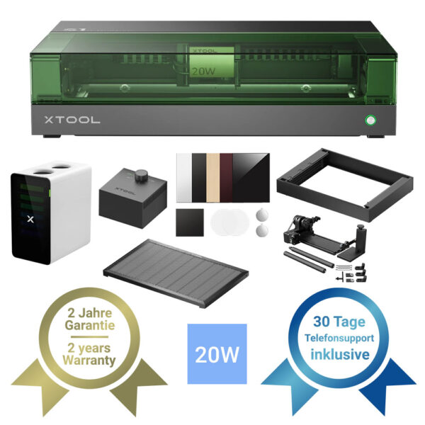 xTool S1 20W Diodenlaser im großen All in One Bundle in schwarz