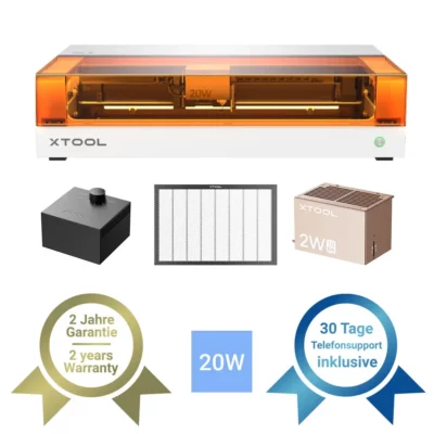 xTool S1 20W Diodenlaser Weiss - Basic Bundle + IR - Produktinhalt