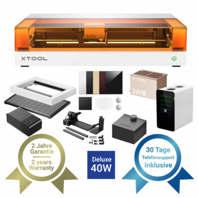 xTool S1 40W Diodenlaser Weiss - All in One + IR Modul - Produktinhalt