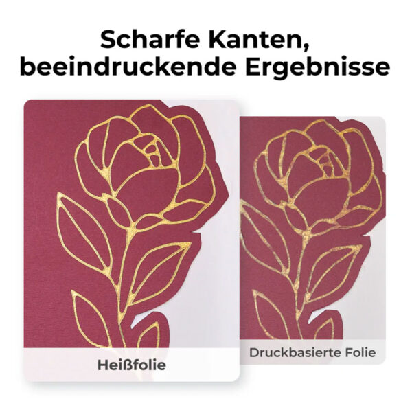xTool M1 Ultra Heißfolienstift Kit - Beispiel scharfe Kanten Folientransfer