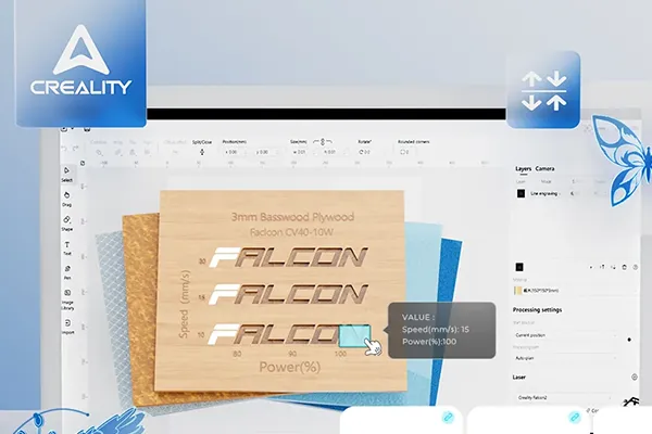 Auf Laserlink finden Sie die Falcon Design Software von Creality zum herunterladen.