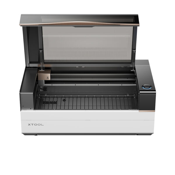xTool P3 CO2-Laser mit 80W Power in schwarz/weiss - offene Klappe