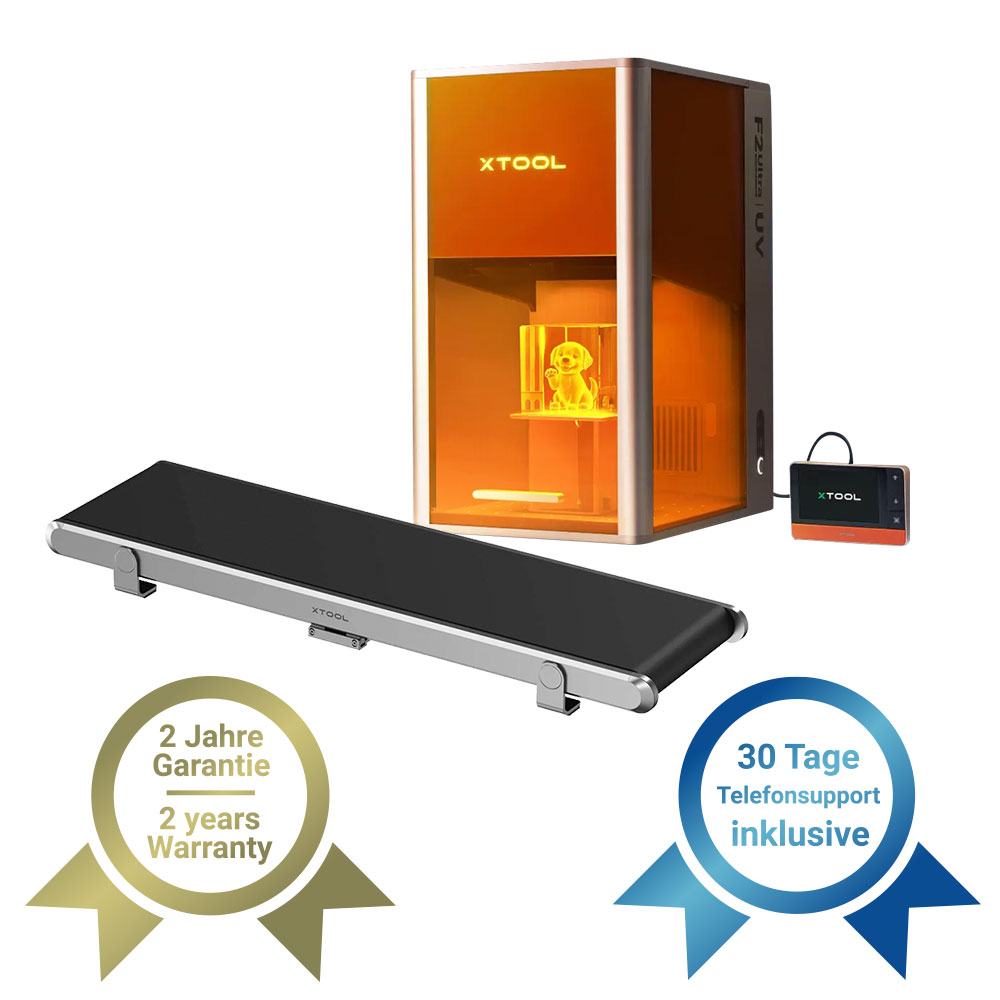 xTool F2 Ultra UV mit dem xTool Auto Streamline Förderband