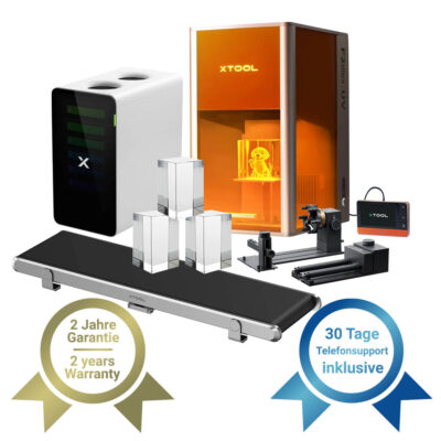 xTool F2 Ultra UV Laser im Deluxe Bundle + Kristallglas