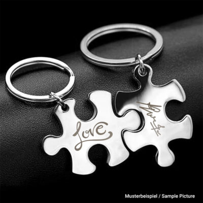 Puzzleteil Schlüsselanhänger Edelstahl - Anwendung